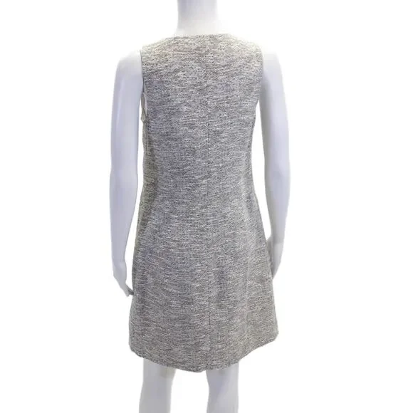 Adam Women Shift Dress Gray Sleeveless Mid-Calf Crew Neck Size 4 - Picture 3 of 4
